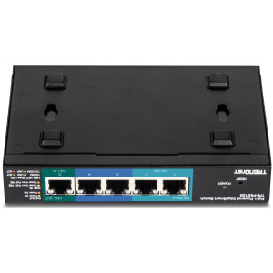 TRENDnet TPE-P521ES 5-Port Managed Gigabit Ethernet PoE+ Switch, 1 Gb PoE+ in, 2 Gb PoE out, 2 Gigabit ports, wall mountable
